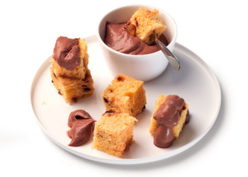 Ganache al gianduia con cubi di panettone
