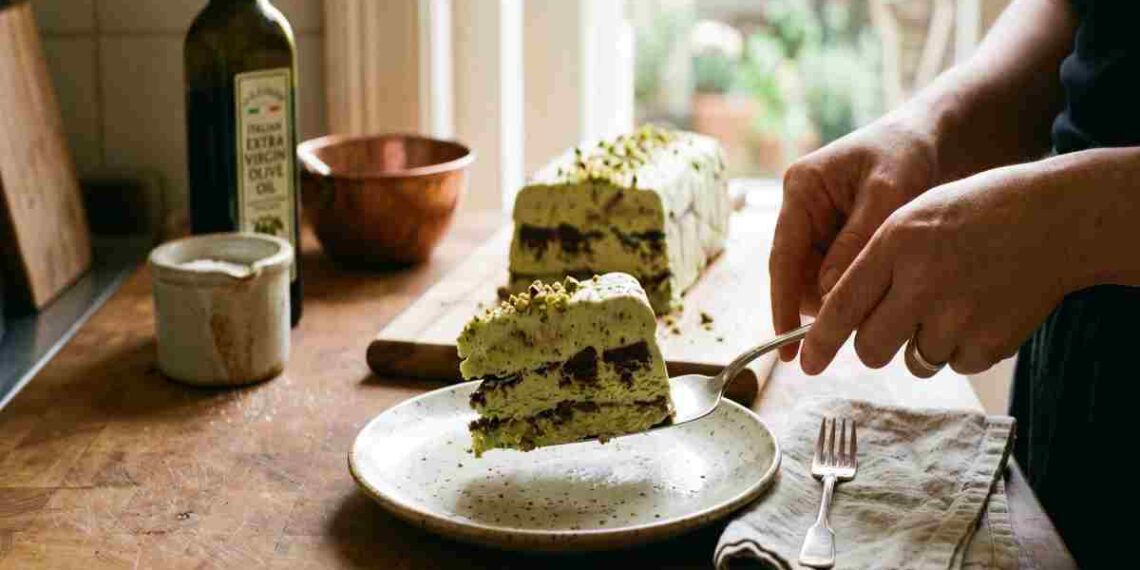 L’eclissi di dolcezza: Il semifreddo al pistacchio e cuore di fondente