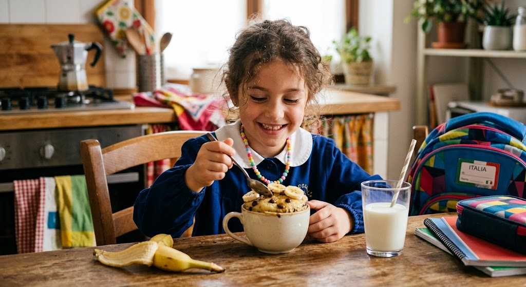 Colazione da Rientro a Scuola: Pancake veloci in Tazza alla Banana e Avena