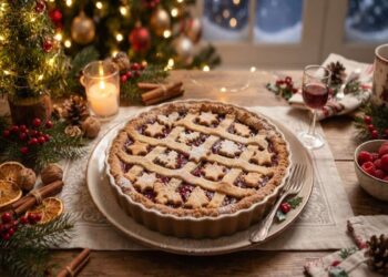 Crostata Natalizia Speziata con Confettura di Mele, Cannella e Frutti Rossi