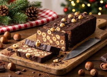 Torrone al Cioccolato e Nocciole Fatto in Casa